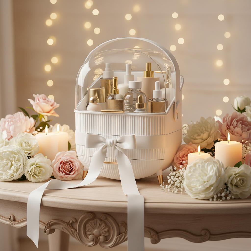 Large Capacity Makeup Organizers - White
