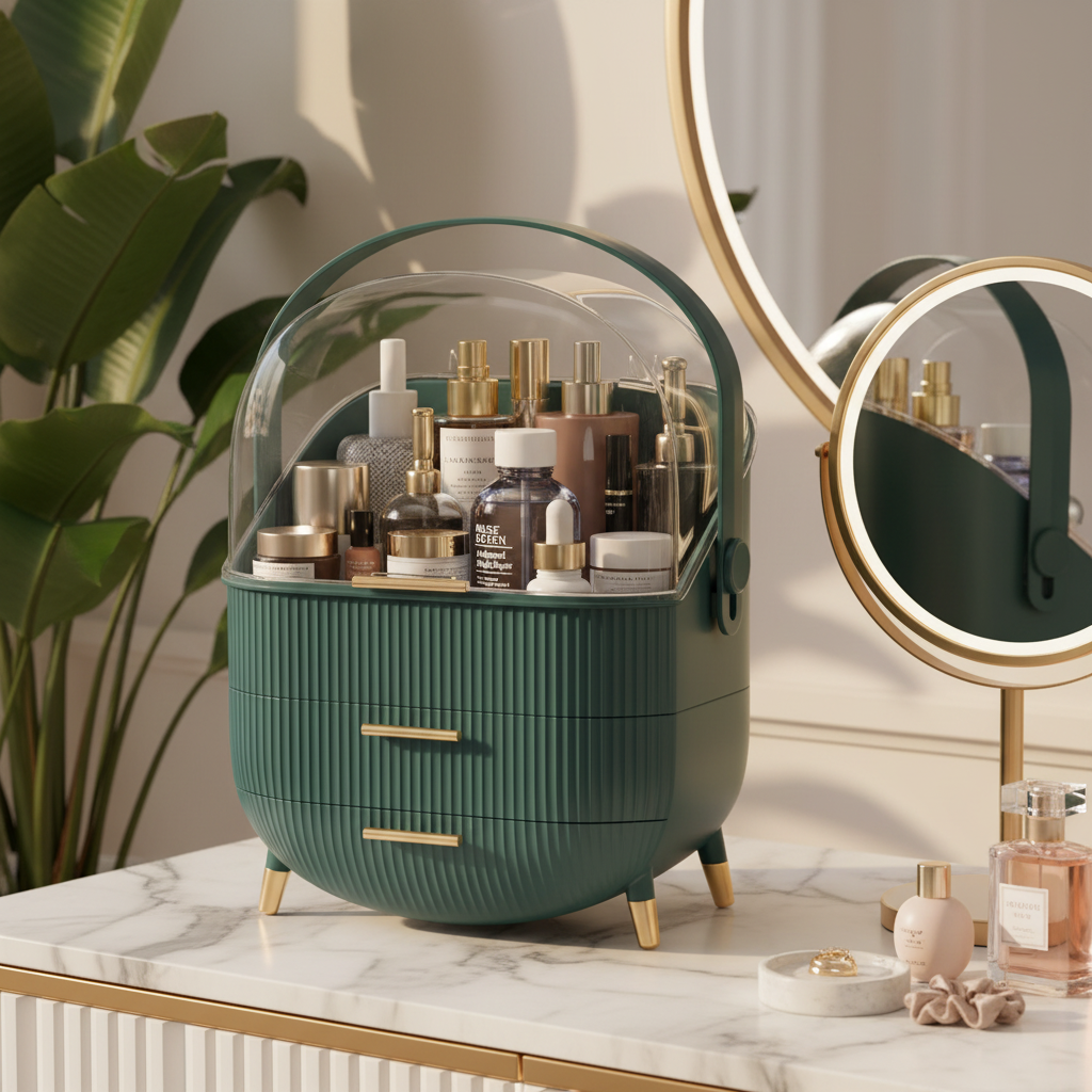 Large Capacity Makeup Organizers - Green