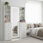 Full-Length Vanity Set With 8 Drawers & Shelves