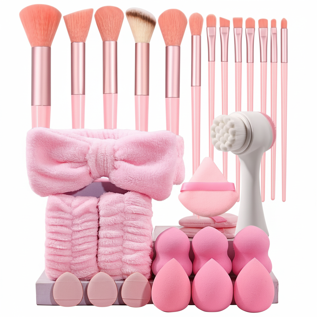 Makeup Brush Set with transparent background