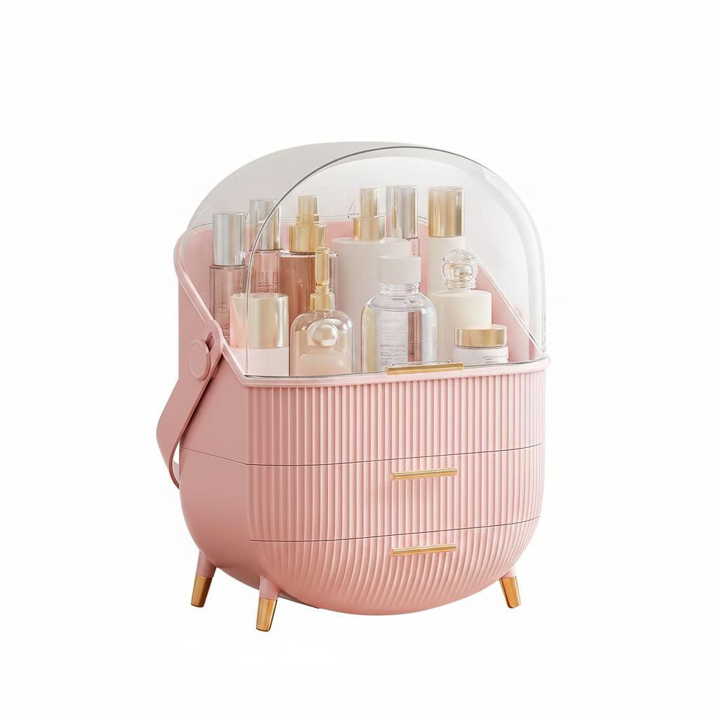 Large Capacity Makeup Organizers - Pink