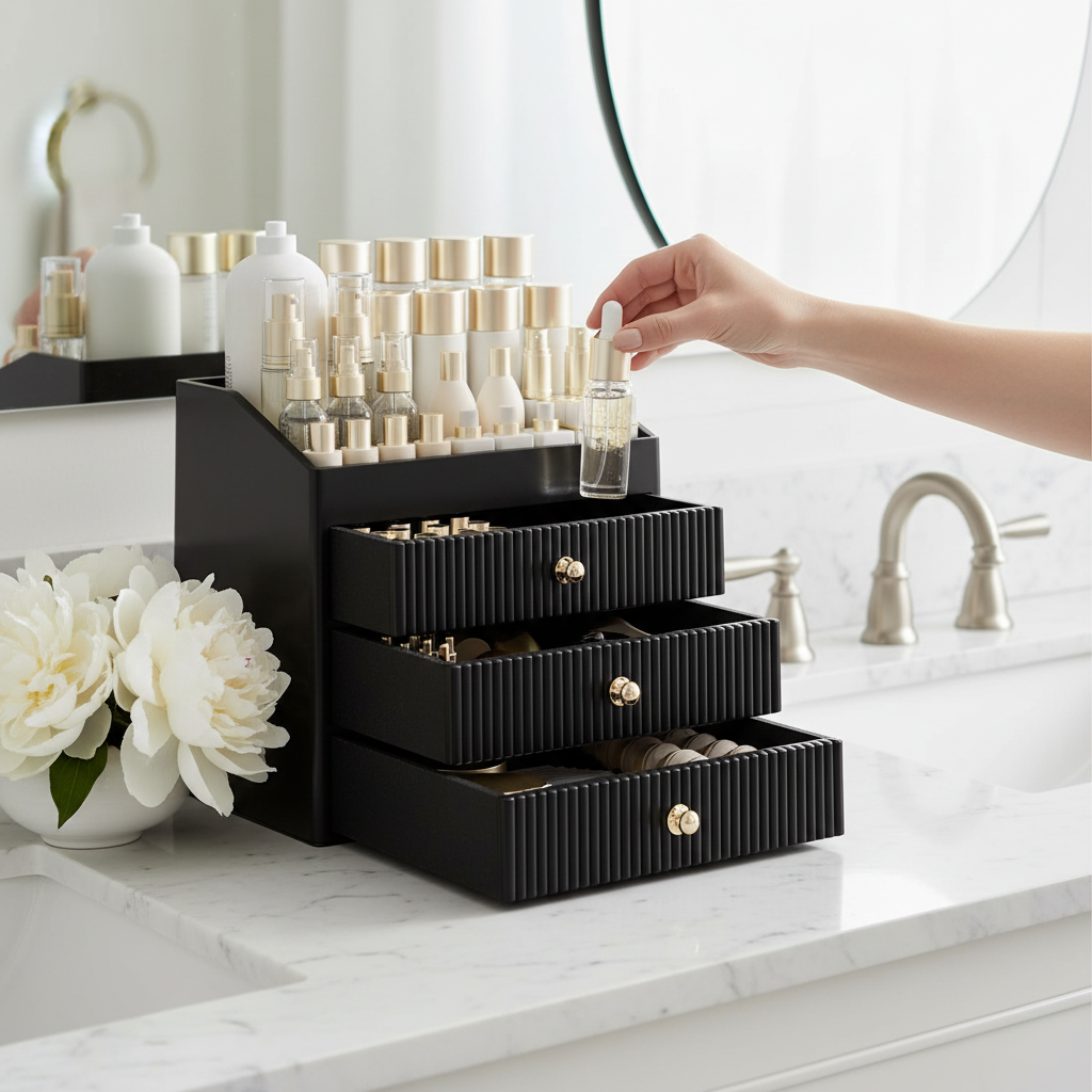 Makeup Organizer With 3 Drawers