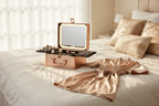 Makeup Case With A Detachable LED Mirror - Rose Gold