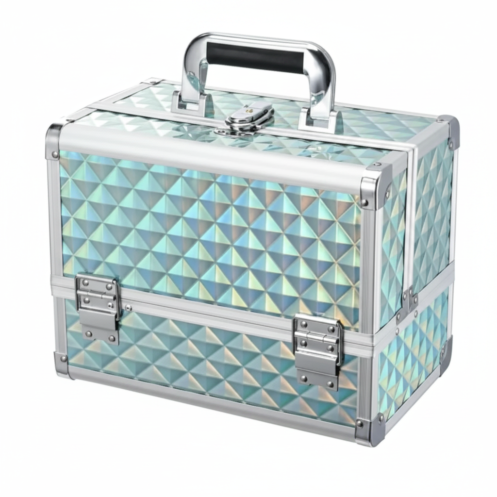 Professional Makeup Organizer Box With Mirror & 3 Trays