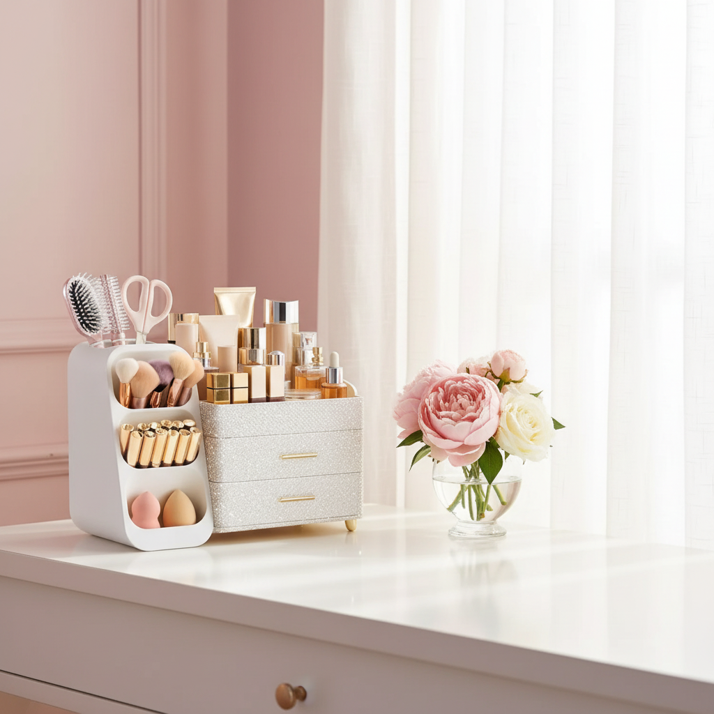 Large Capacity Makeup Organizer for Vanity