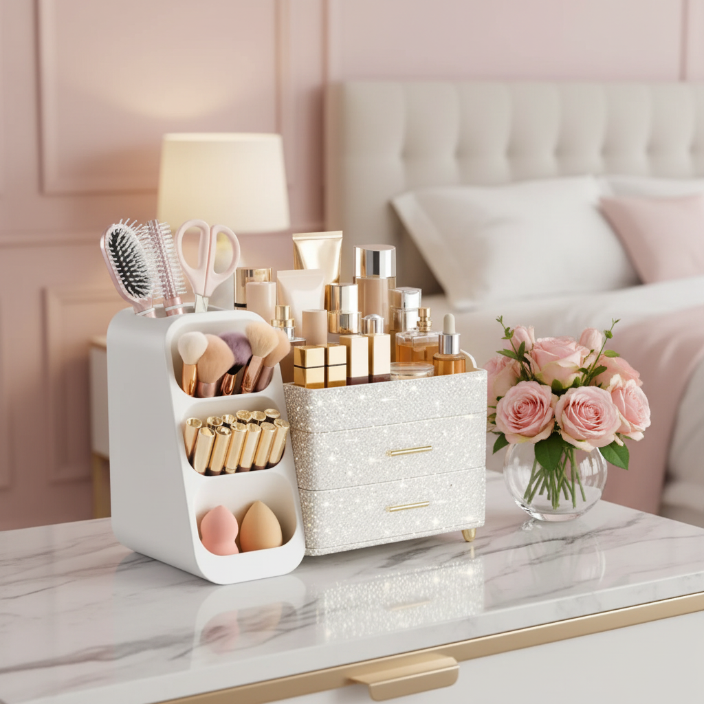 Large Capacity Makeup Organizer for Vanity