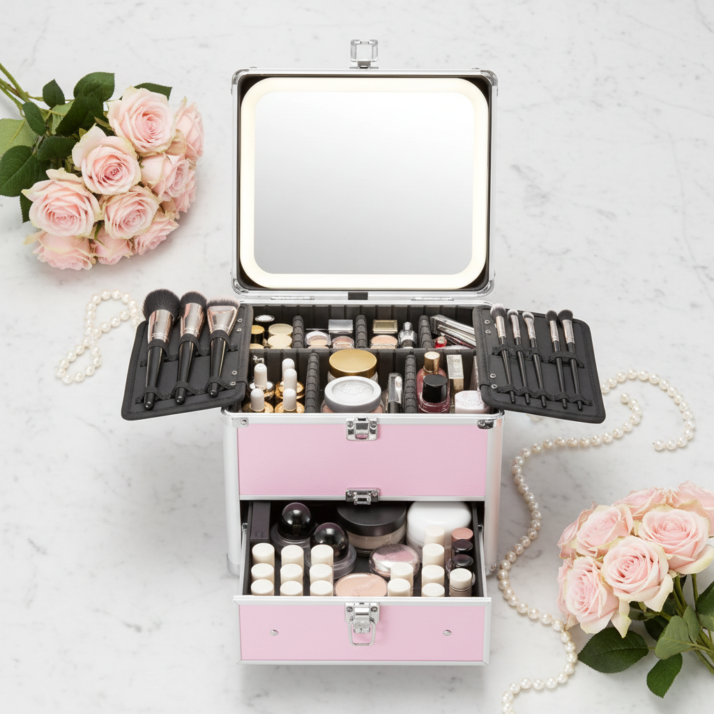 Makeup Case With Drawer - Icy Pink