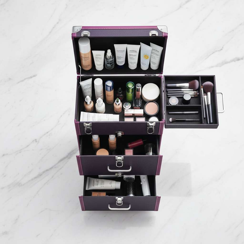 Professional Rolling Makeup Train Case