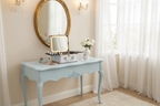 Makeup Case With A Detachable LED Mirror - Sparking Light Blue