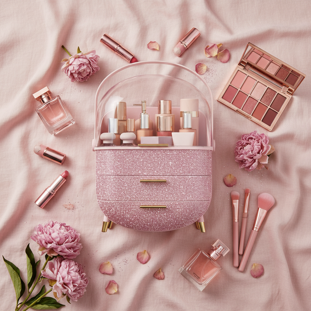 Bling Makeup Organizers - Pink