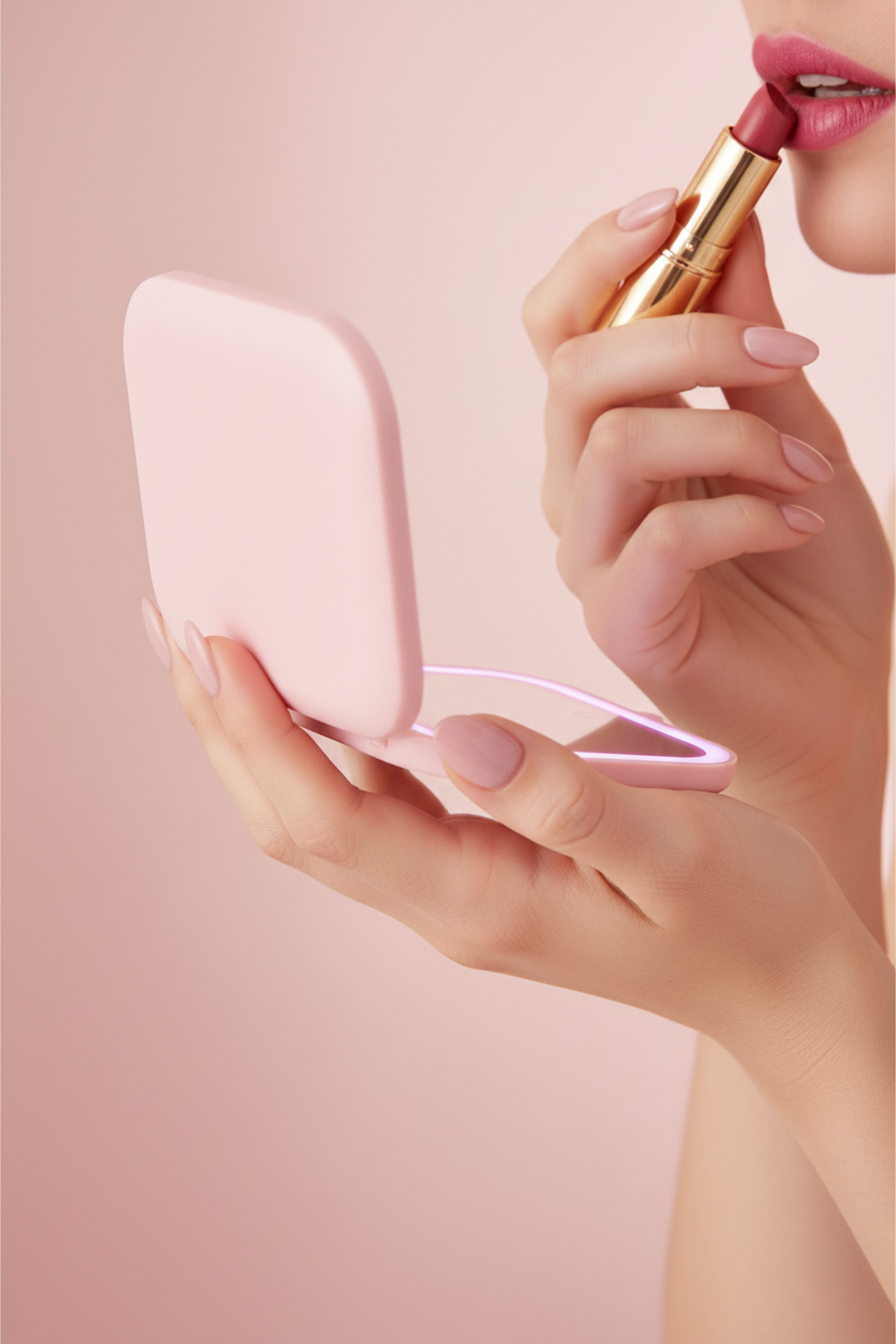 Double Sided Compact Makeup Mirror With Magnification