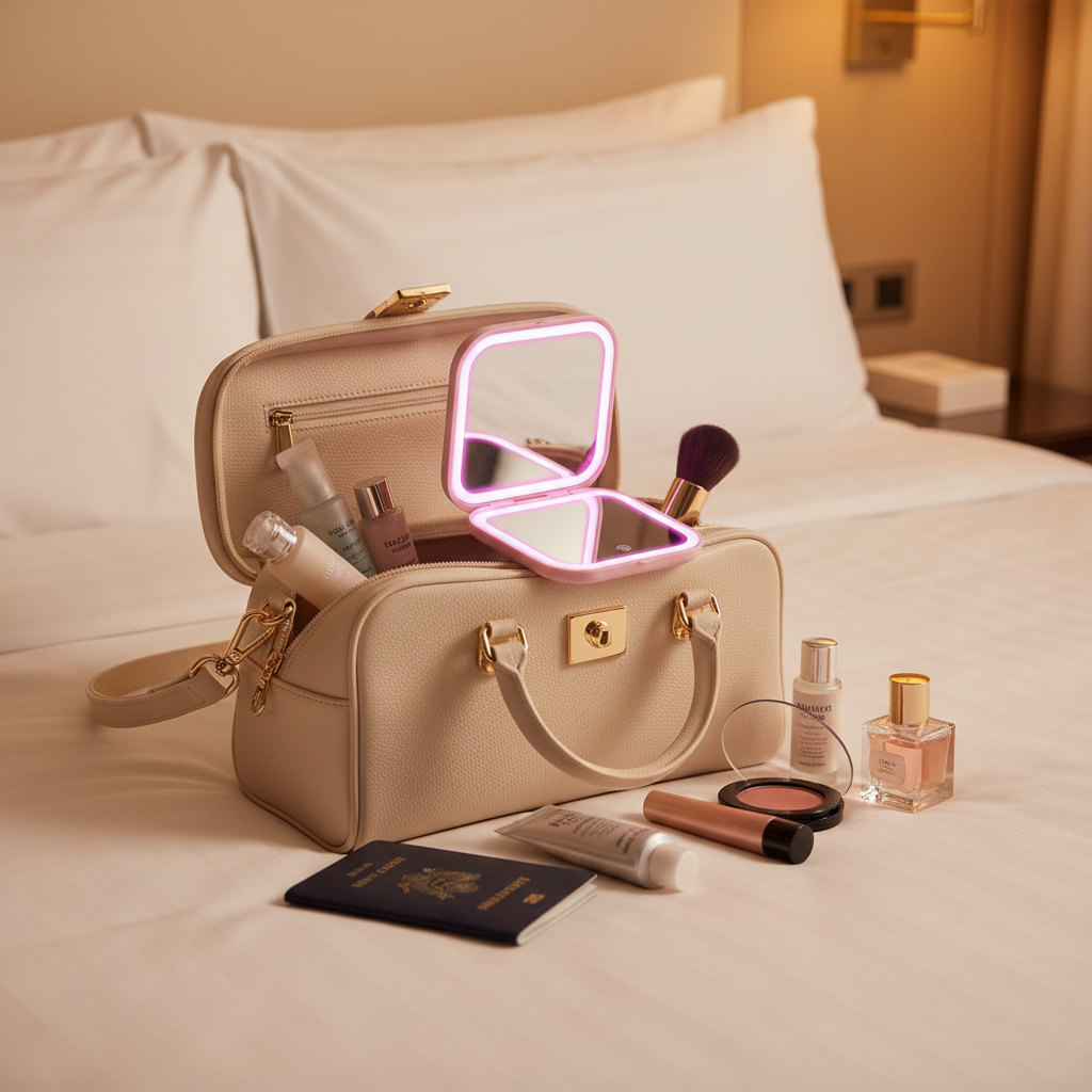 Double Sided Compact Makeup Mirror With Magnification