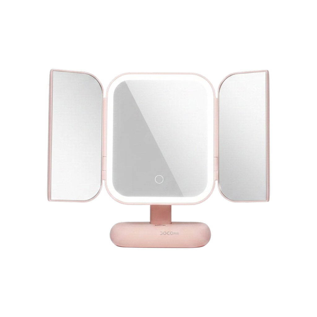 Trifold LED Makeup Mirror