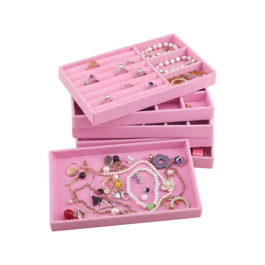 Jewelry Box Display Tray Set  | Drawer Organizer | 6 Pcs