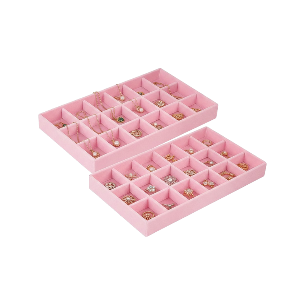 Jewelry Box Display Tray Set | Drawer Organizer | 2 Pcs