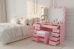 11 Drawers Vanity Set - Pink