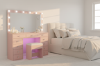 11 Drawers Vanity Set - Pink