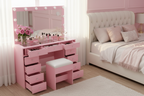11 Drawers Vanity Set - Pink