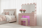 11 Drawers Vanity Set - Pink