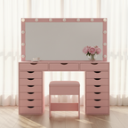 15 Drawers Vanity Set - Pink