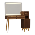 Vanity Set With Magnifying Mirror - Brown