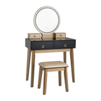 Contemporary Compact Makeup Vanity Set - Black & Golden