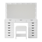 15 Drawers Vanity Set - White