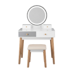 Contemporary Compact Makeup Vanity Set - Gray & White