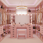 15 Drawers Vanity Set - Pink
