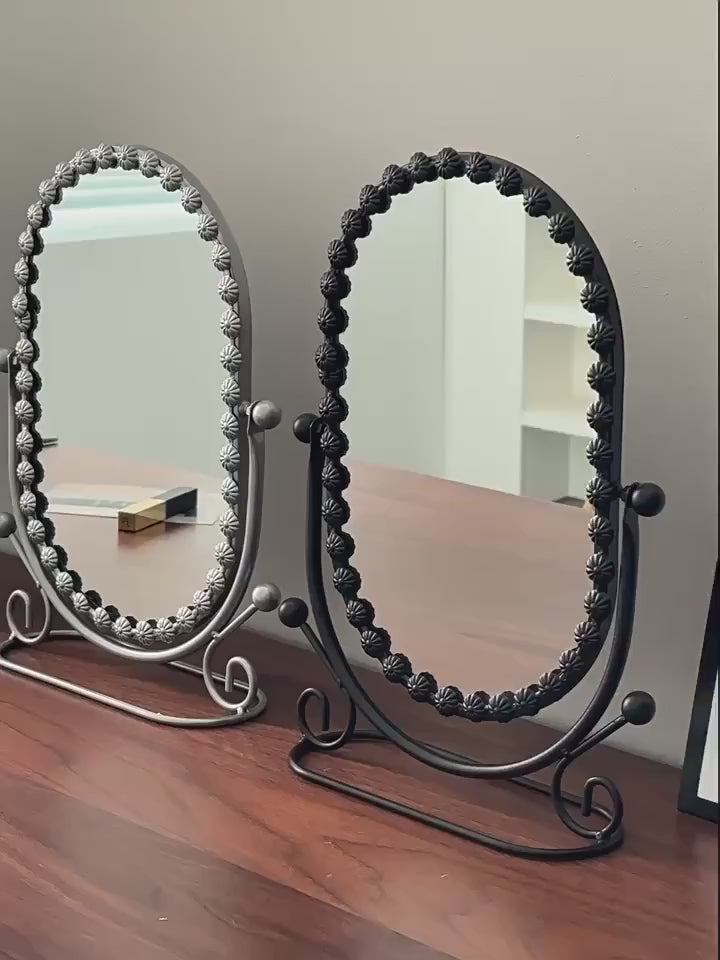 Luxury European Style Vertical Dressing Mirror with Gold Frame