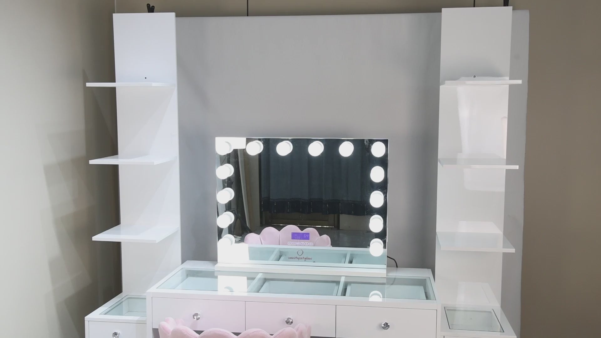 Glow Luxe – Smart Vanity Set Glossy White Edition — 7 Drawers