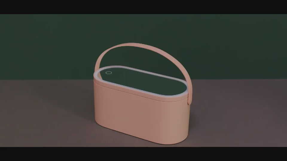 Makeup Storage Box with LED Makeup Mirror