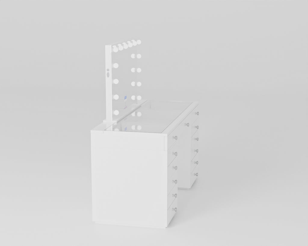 Glam & Glow – Smart Vanity Set Glossy White Edition— 13 Drawers