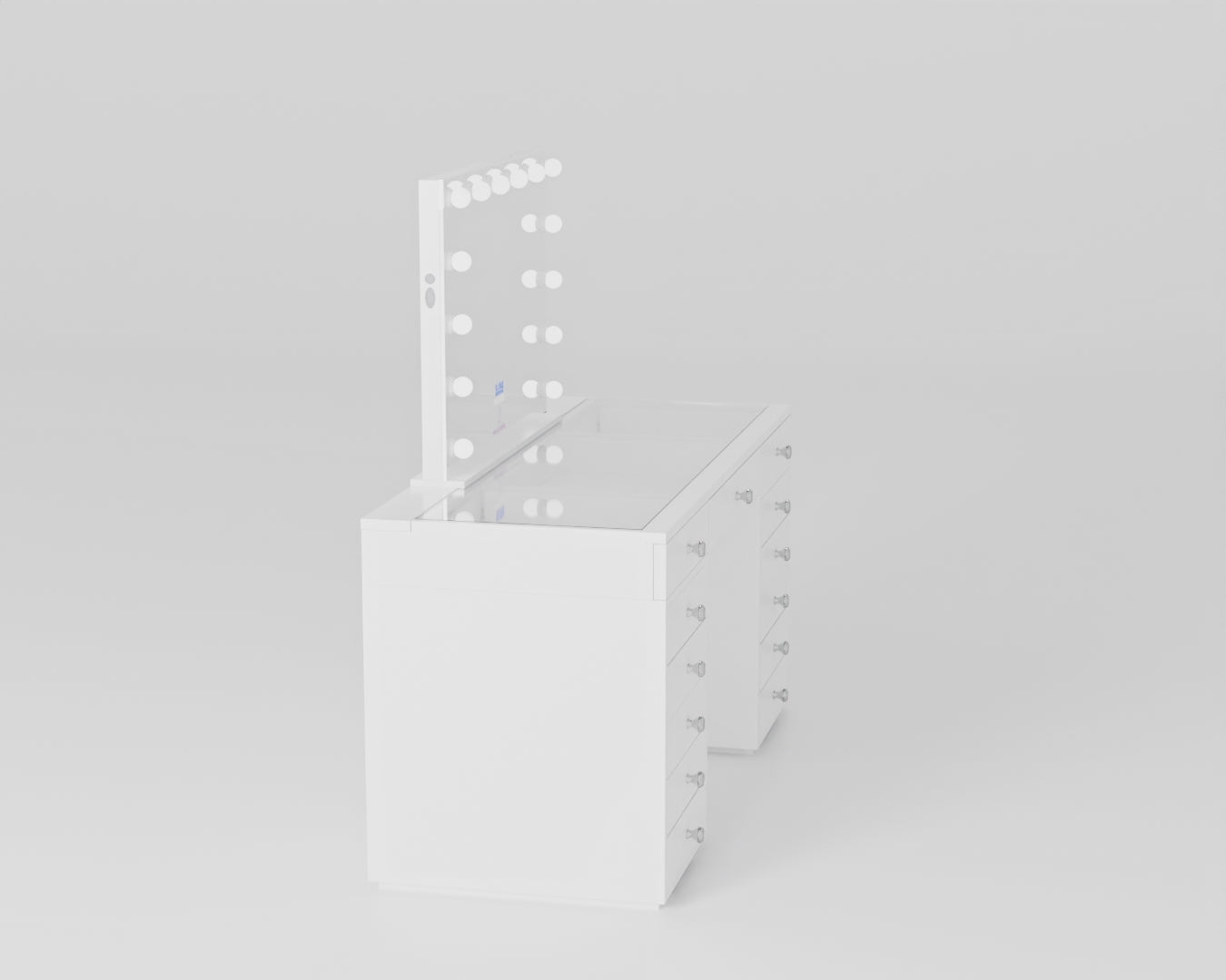 Glam & Glow – Smart Vanity Set Glossy White Edition— 13 Drawers