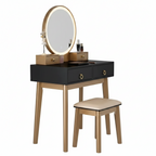 Contemporary Compact Makeup Vanity Set - Black & Golden