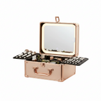 Makeup Case With A Detachable LED Mirror - Rose Gold
