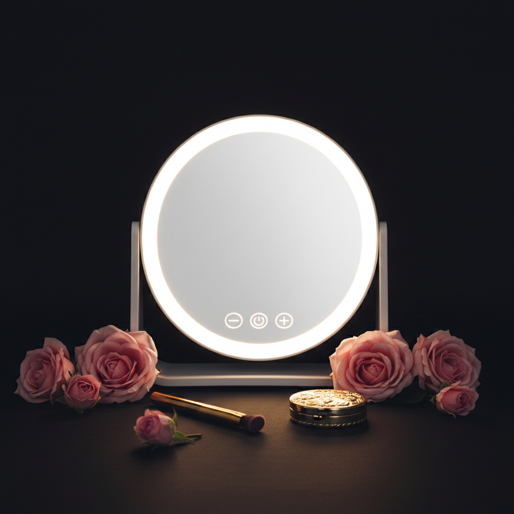 Double-Sided LED Makeup Mirror With 3X Magnifier