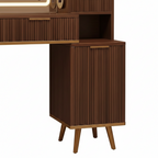 Vanity Set With Magnifying Mirror - Brown