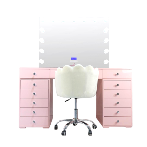 Glam & Glow – Smart Vanity Set Pink Edition — 13 Drawers