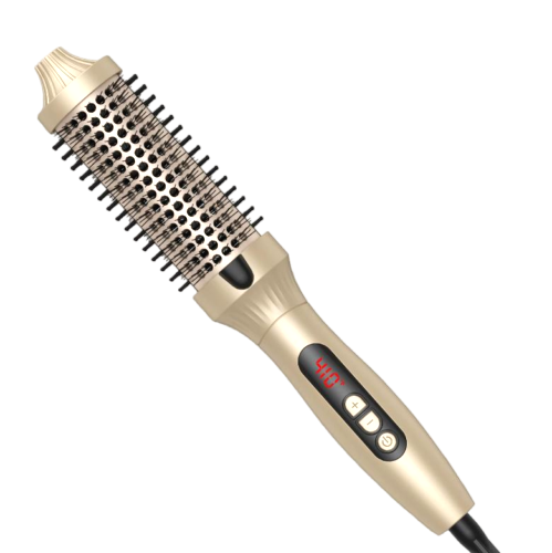 Heated Round Hair Curler Brush - Gold