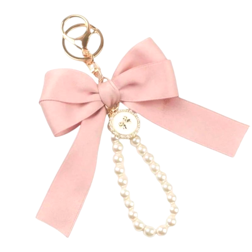 Pearl Beaded with bow Bag Keychain
