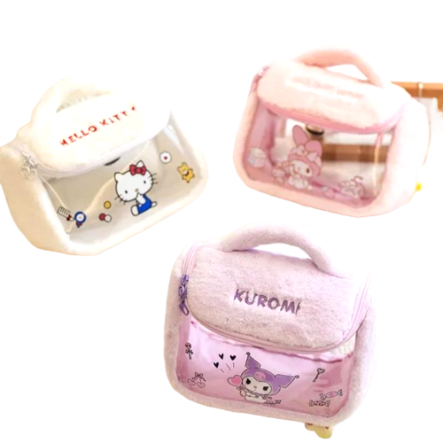 Senrio - Hello Kitty Plush Large Travel Makeup Bag