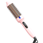 Heated Round Hair Curler Brush - Pink