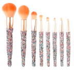 Light Luxury Diamond-Embedded Makeup Brush Set — 8 Brushes