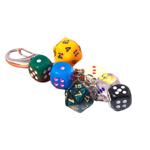 Vintage Dice Shape Bag Keychain