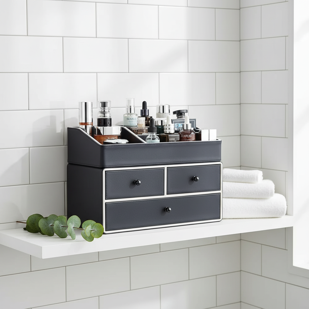2 Tier Makeup Organizer With 3 Drawers