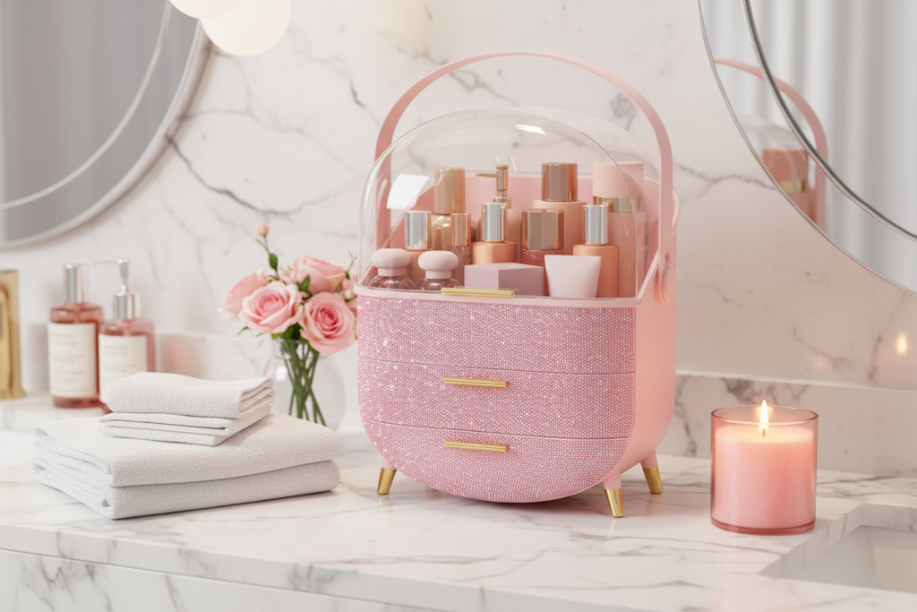 Bling Makeup Organizers - Pink