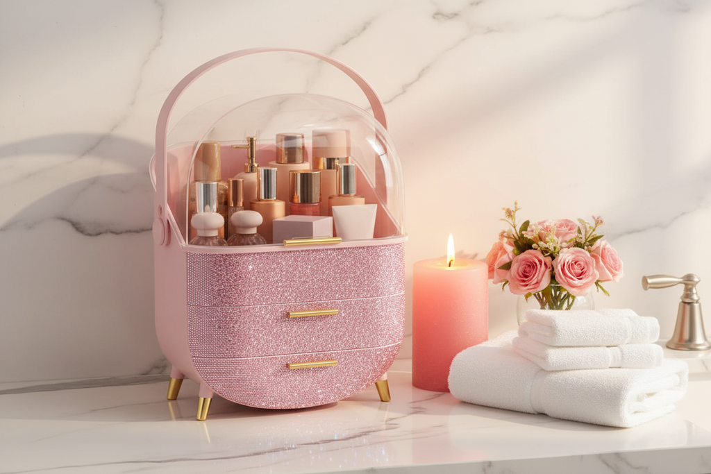 Bling Makeup Organizers - Silver