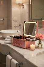 Makeup Case With A Detachable LED Mirror - Gradient Pink