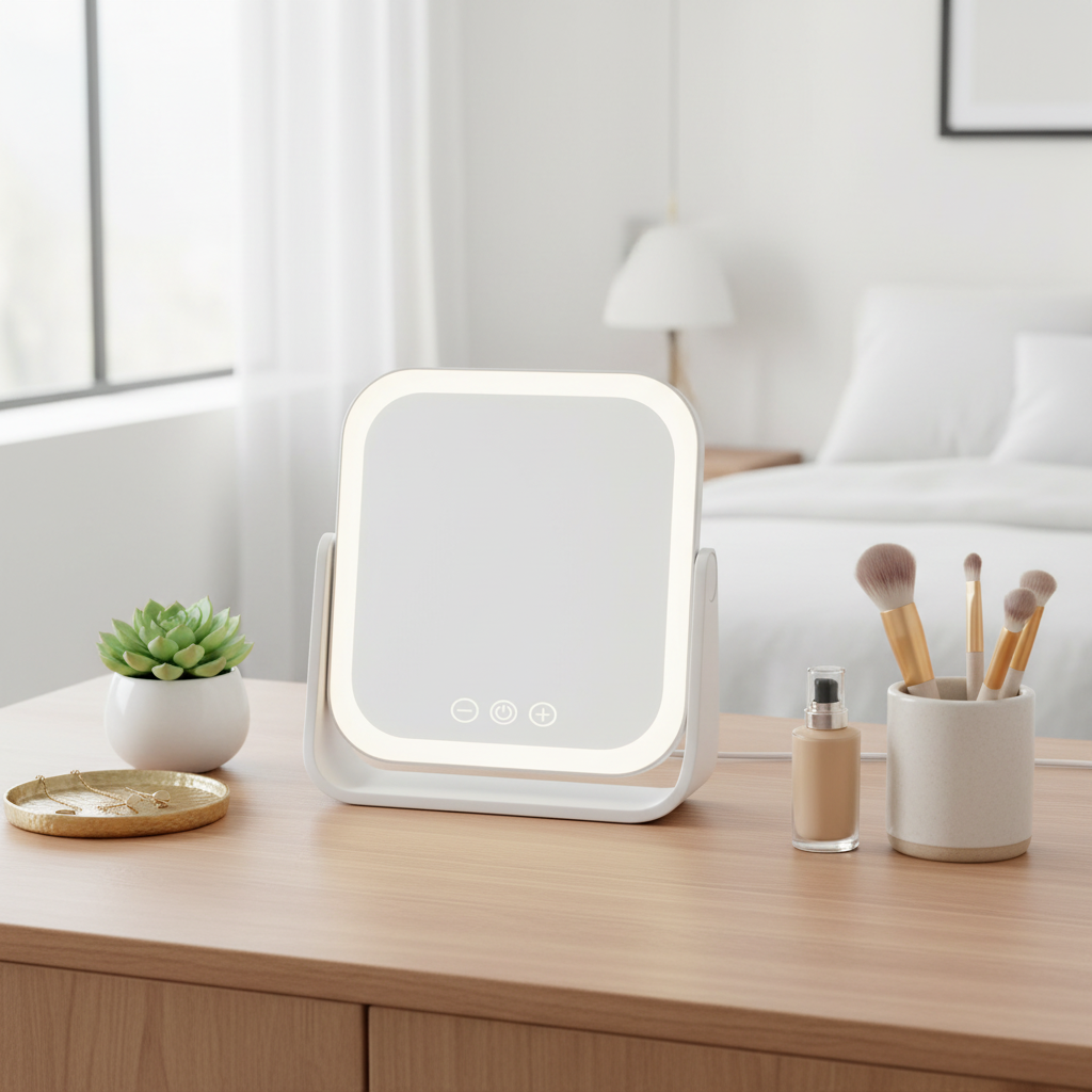 Double-Sided LED Makeup Mirror With 3X Magnifier